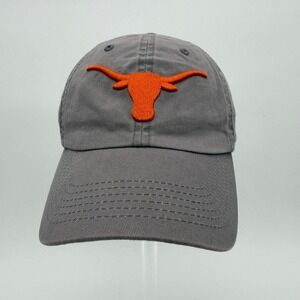 Texas Longhorns Gray Adjustable Dad Hat OSFA Orange Embroidered Logo Cotton Cap